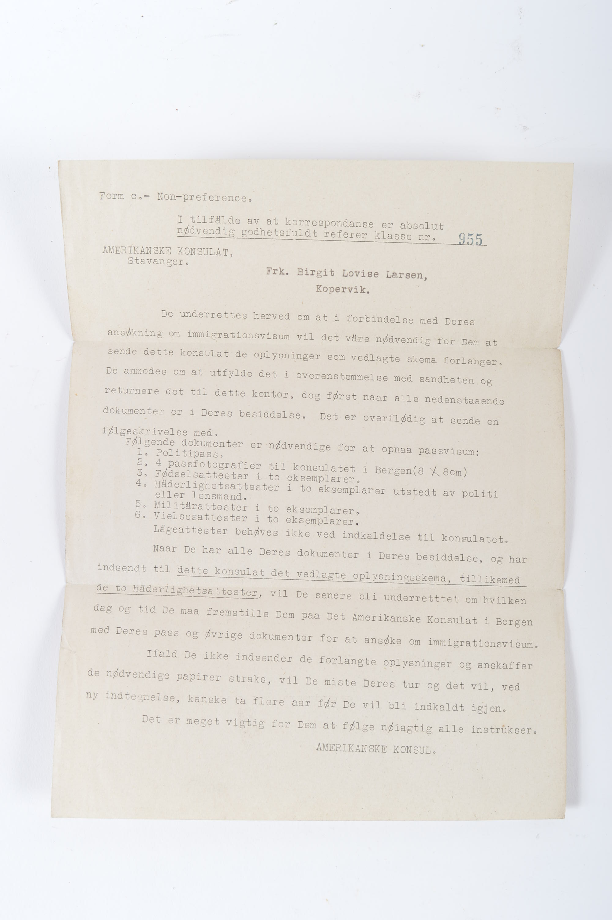 1929 Passenger List of the S.S. Bergensjord