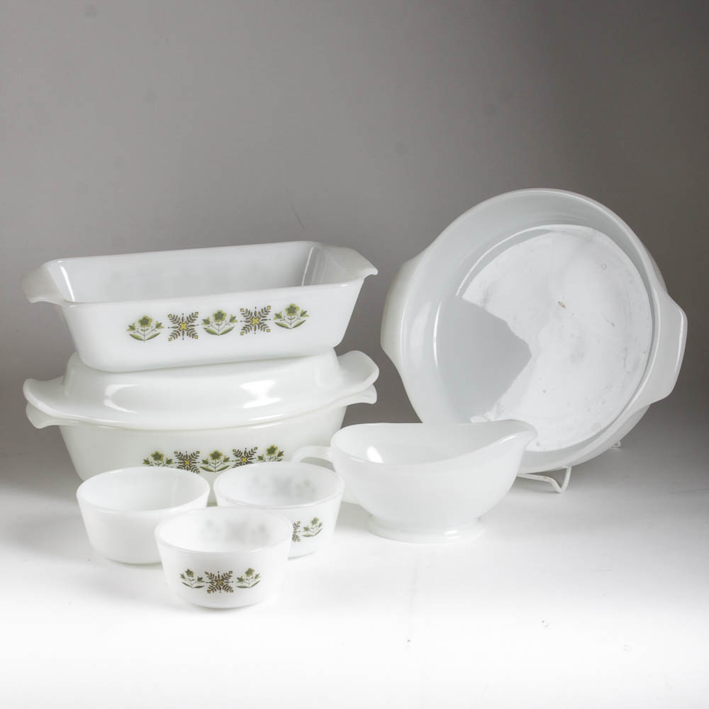 White Glass Fire-King Bakeware