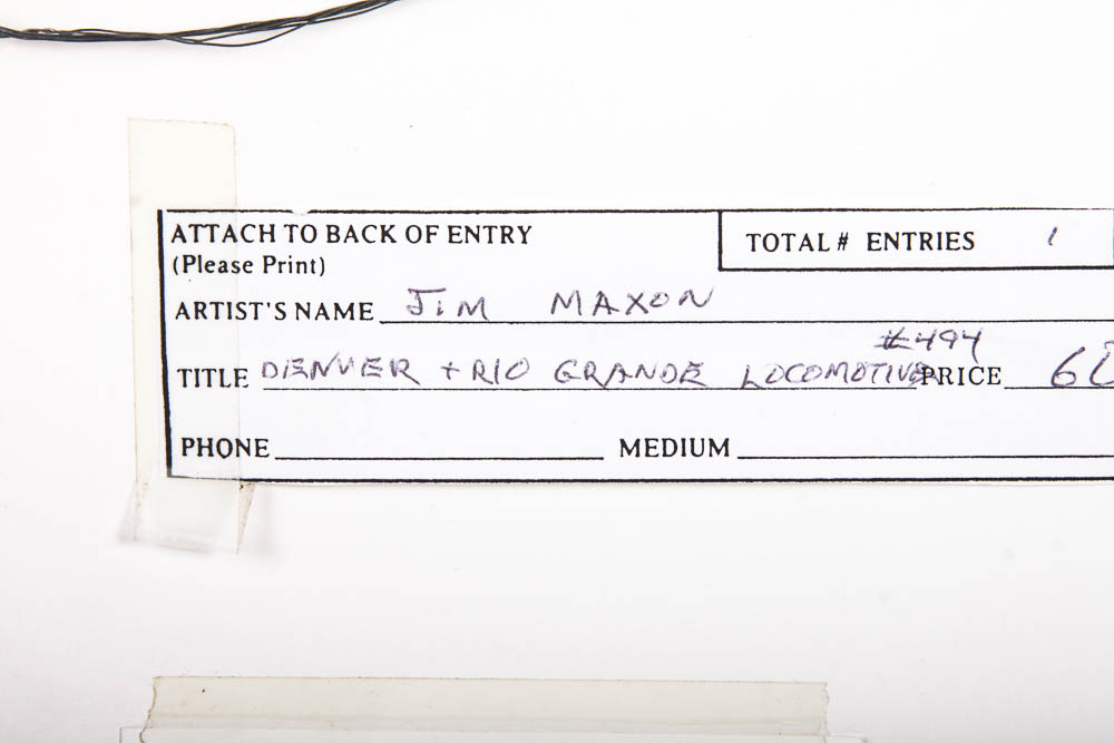 Jim C. Maxon Graphite Sketch "Denver & Rio Grande Locomotive #494"