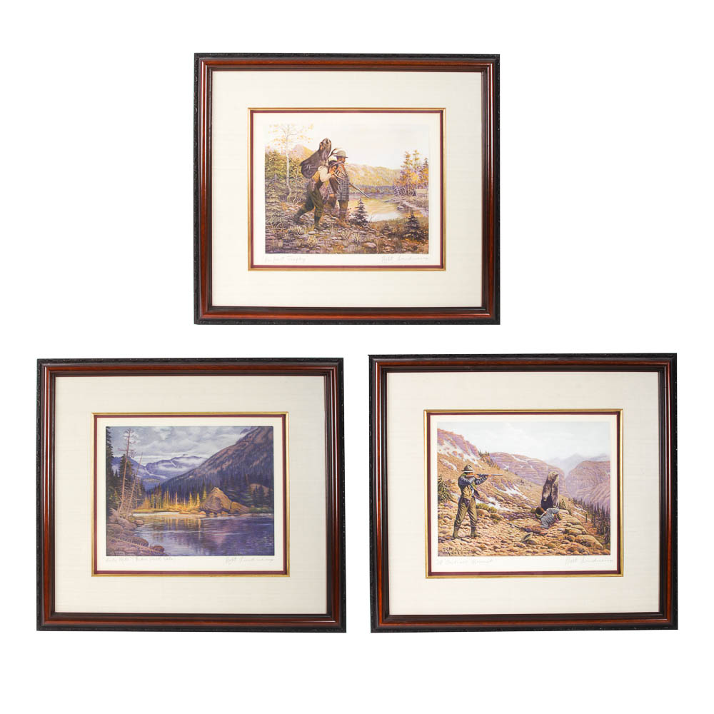 After Robert Lindneux Set of Three Signed Prints