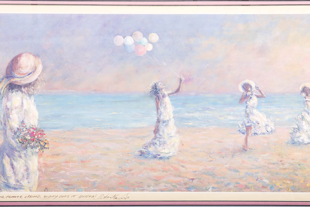 Pair of Robert E. Certo Prints "Tea Garden" and "Beach Day"