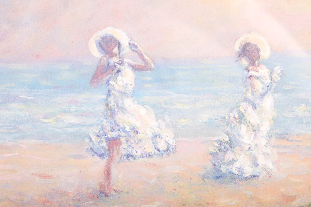 Pair of Robert E. Certo Prints "Tea Garden" and "Beach Day"