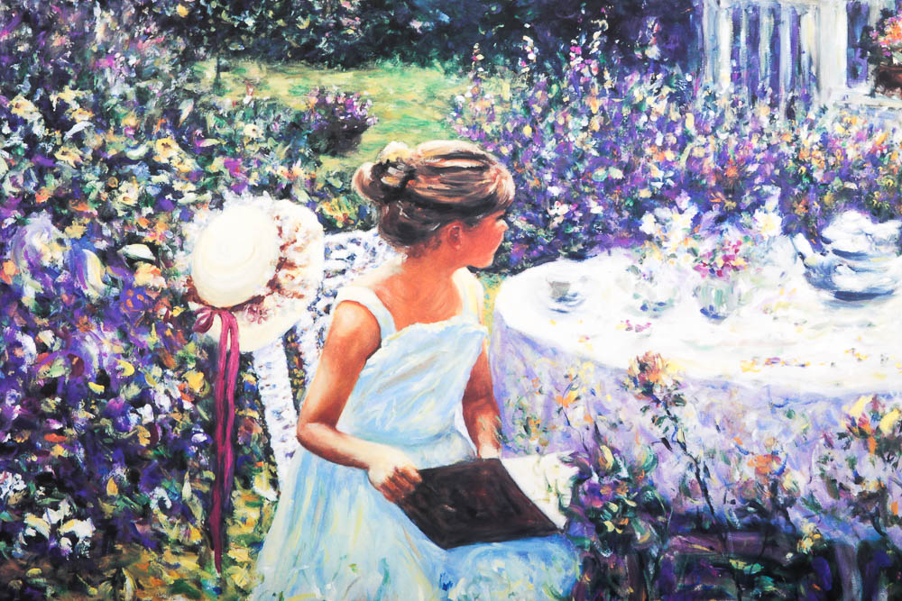Pair of Robert E. Certo Prints "Tea Garden" and "Beach Day"