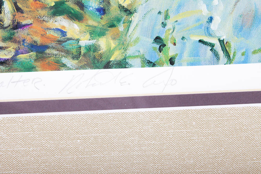 Pair of Robert E. Certo Prints "Tea Garden" and "Beach Day"
