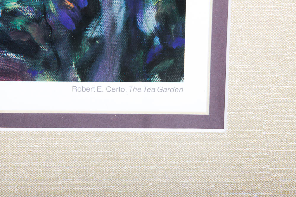 Pair of Robert E. Certo Prints "Tea Garden" and "Beach Day"