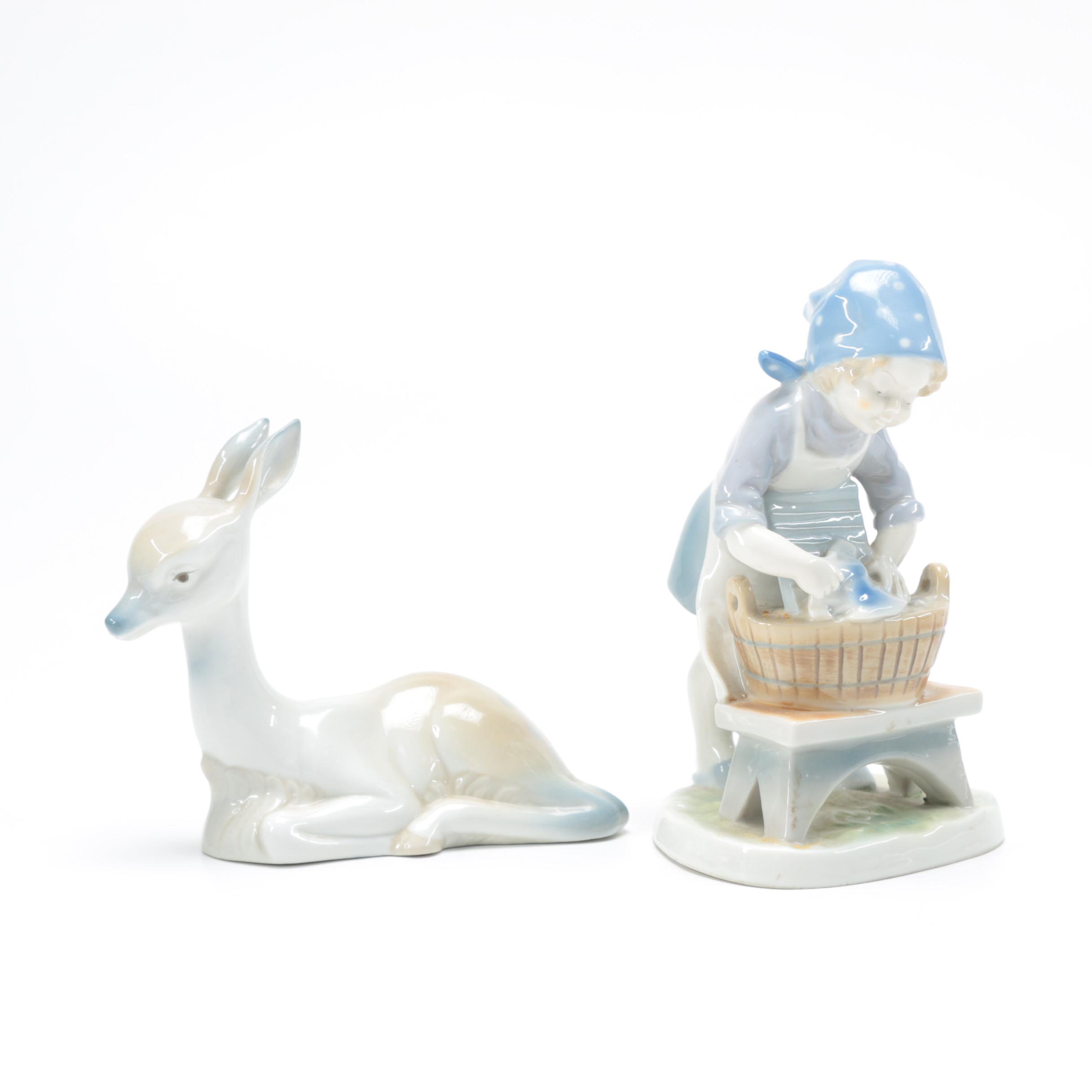 Porcelain Figurines Including Miquel Raquena