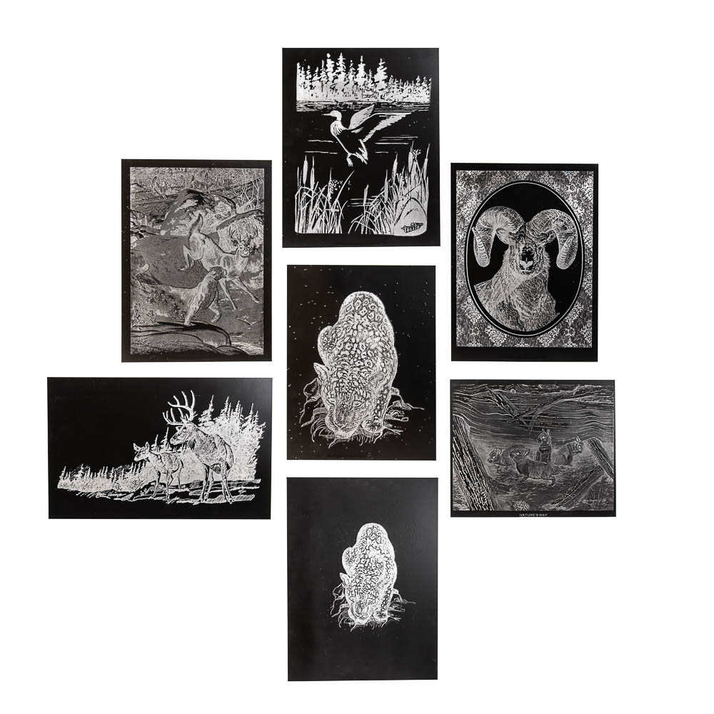 Black Metal Etched Art