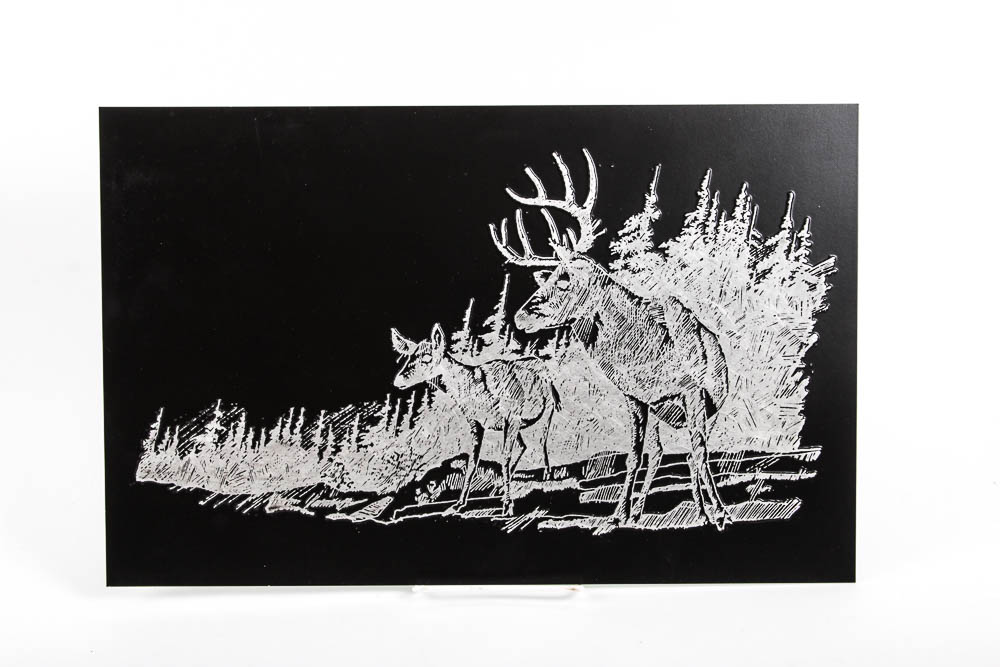 Black Metal Etched Art
