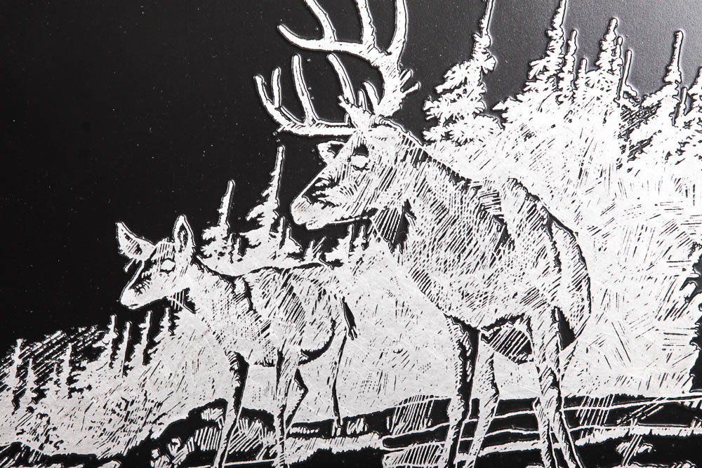 Black Metal Etched Art