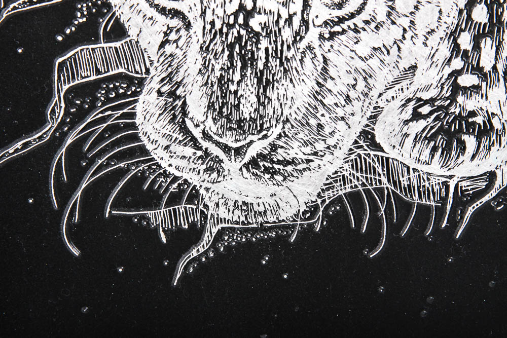 Black Metal Etched Art