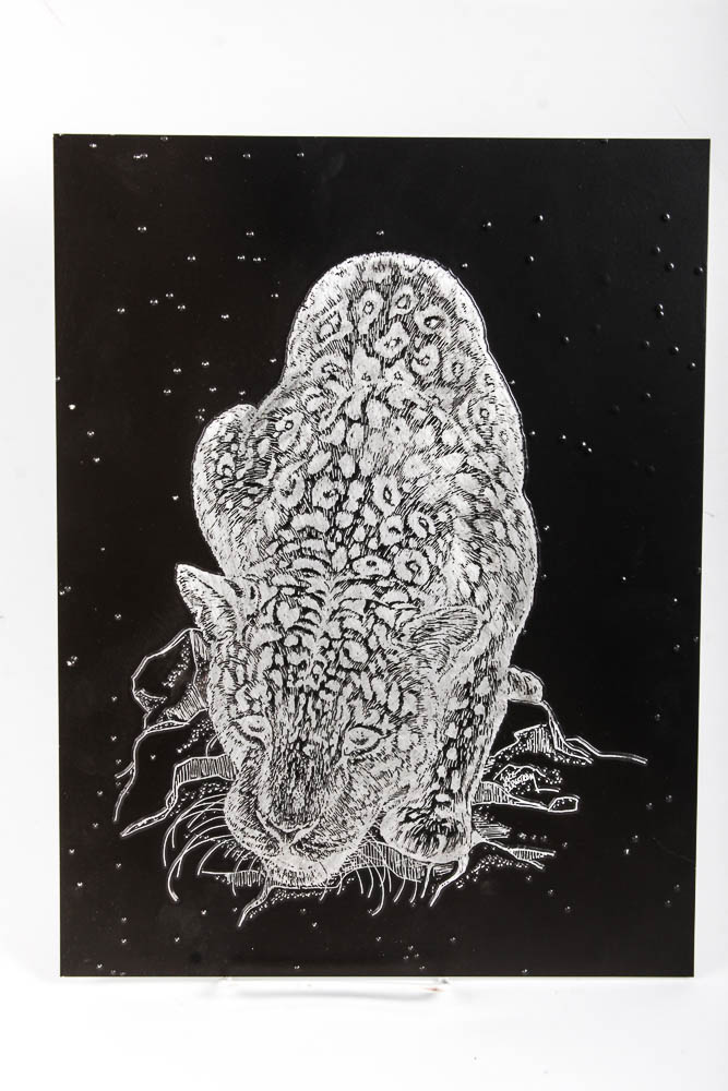 Black Metal Etched Art
