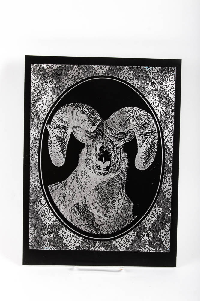 Black Metal Etched Art