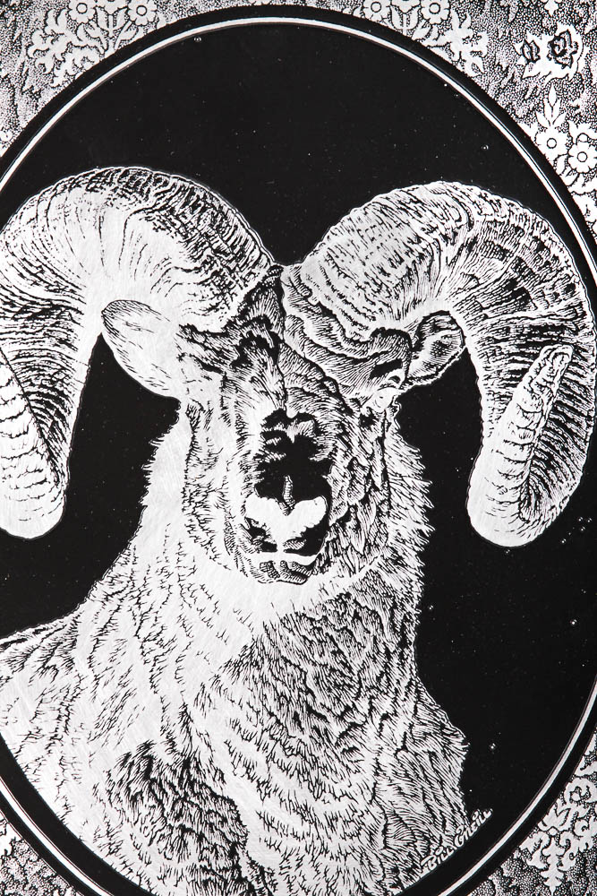 Black Metal Etched Art