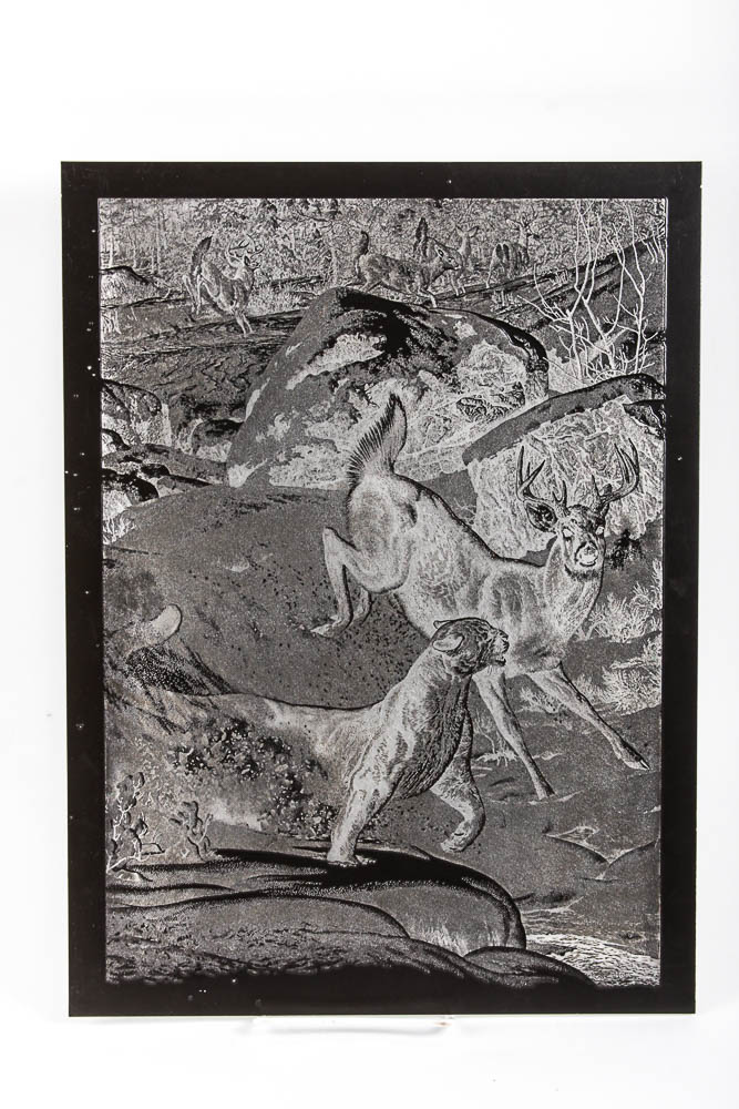 Black Metal Etched Art