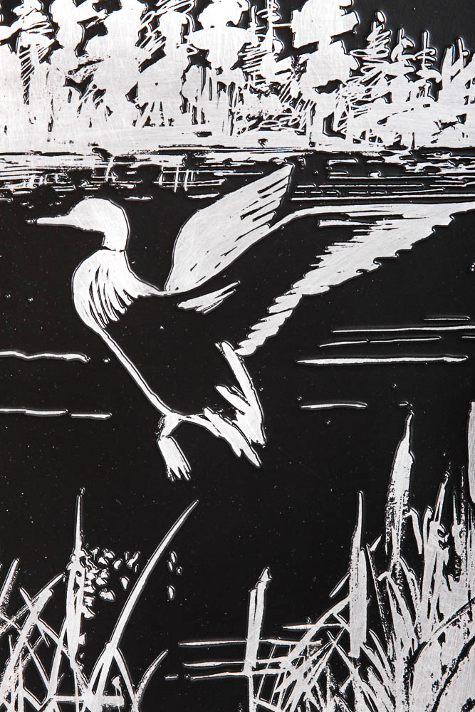 Black Metal Etched Art