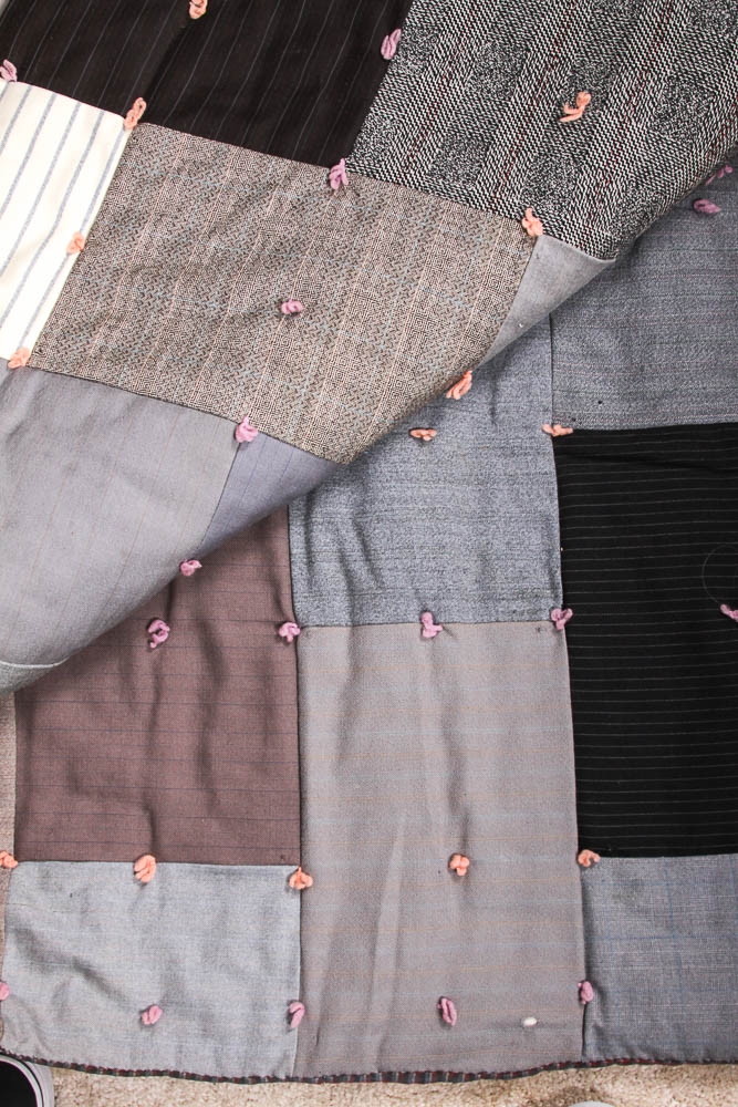 Pair of Vintage Handmade Wool Quilts