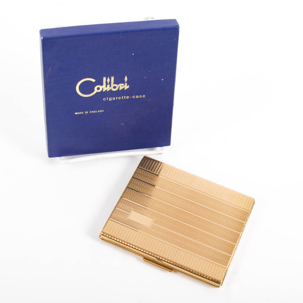 Colibri Gold Tone Cigarette Case