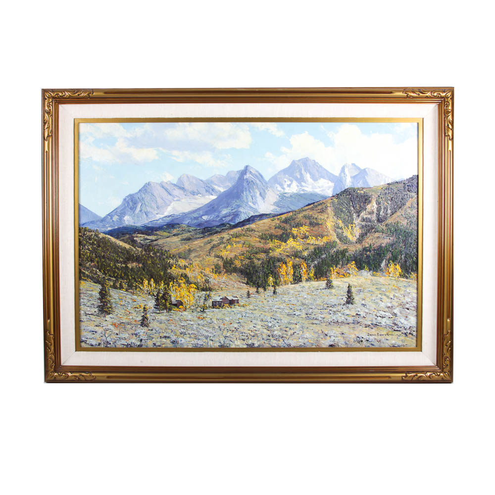 James Emery Greer Original Oil Painting "The Sage Reclaims the Land"