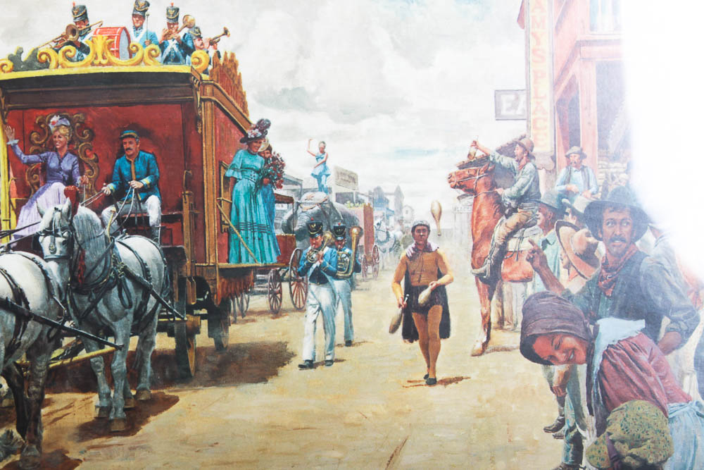 Mort Kunstler Offset Lithograph "Then One Day the Circus Came to Town"