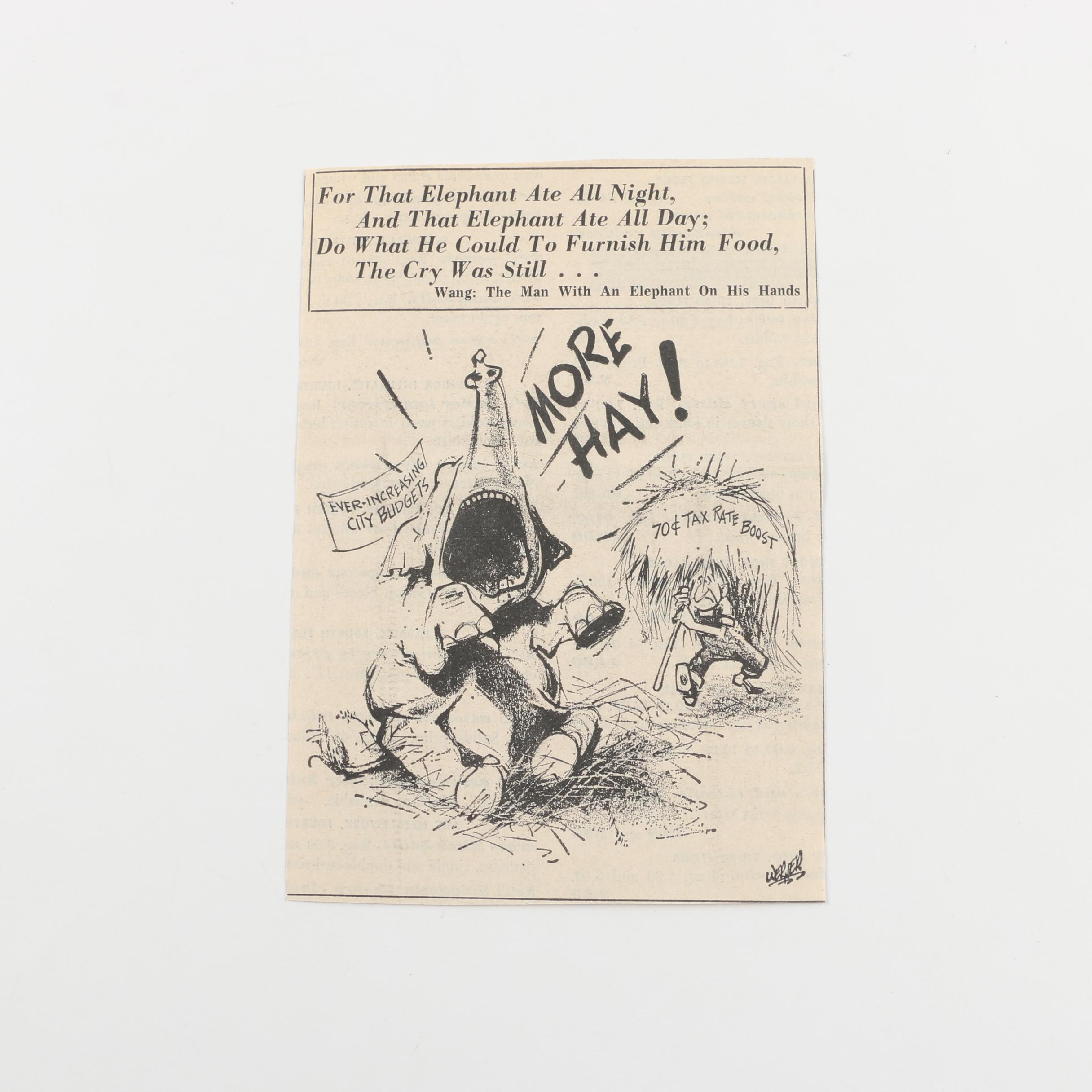 1972 Werner Graphite and Pen Drawing on Paper