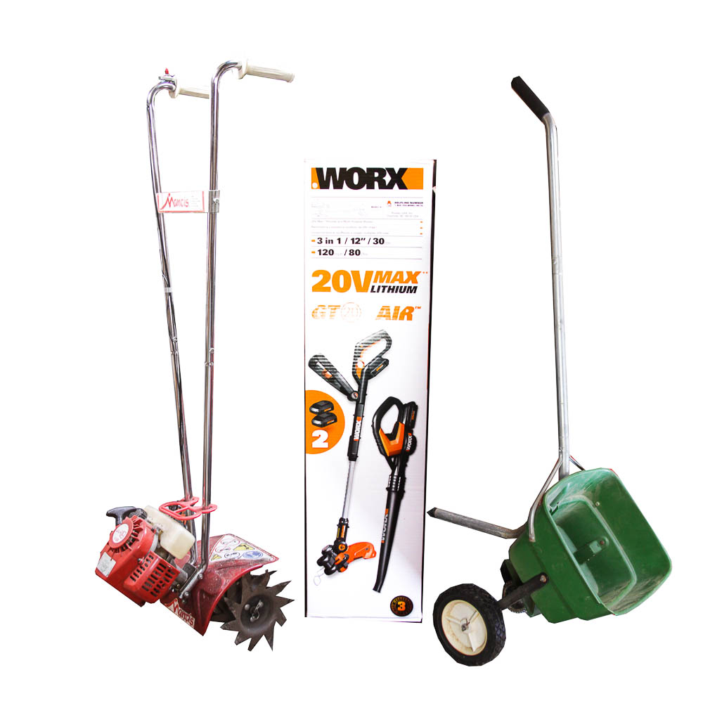 Tiller, Trimmer and Fertilizer Spreader