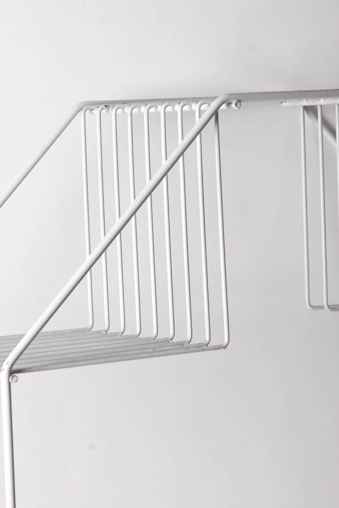 White Metal Patio Dining Set and Plant Stands