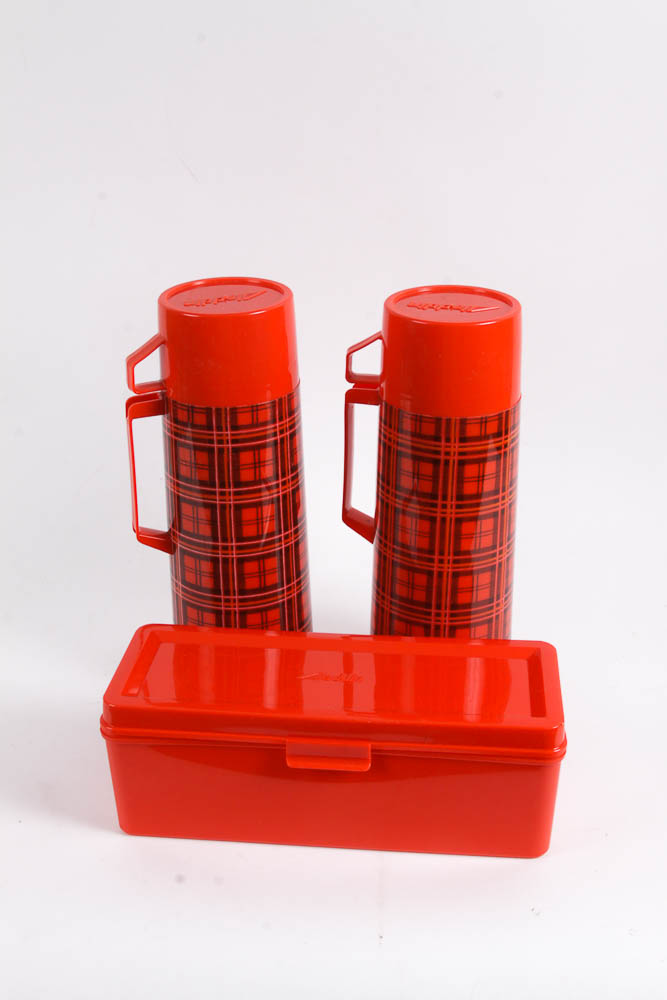 Vintage Picnic Set, Tray and Ice Bucket