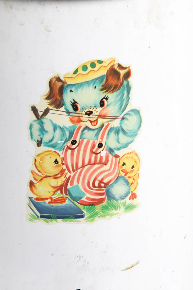 Vintage Metal Trash Receptacle