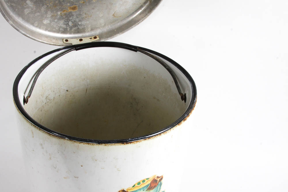 Vintage Metal Trash Receptacle