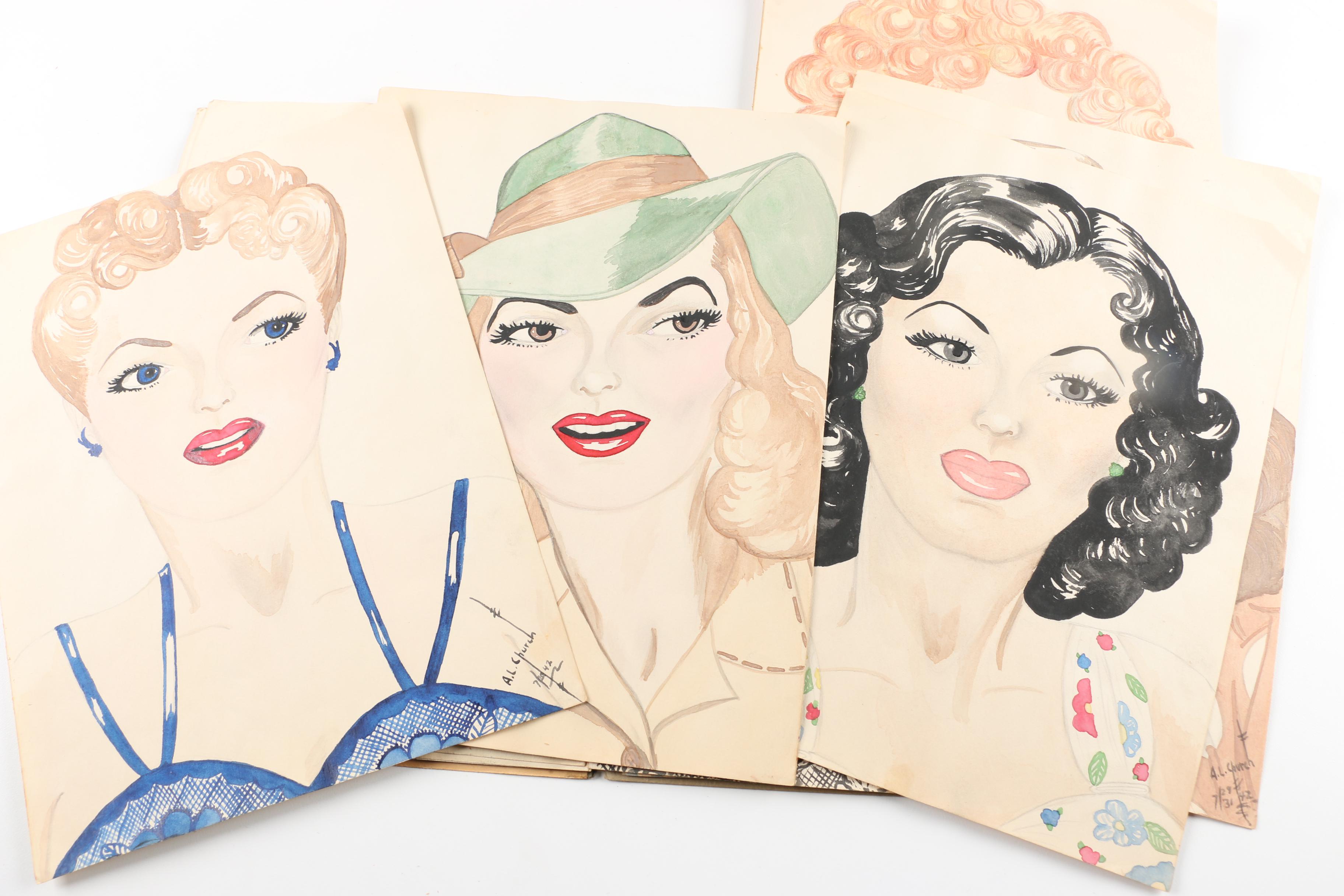 Anne Louise Church Watercolor Paintings and Drawings