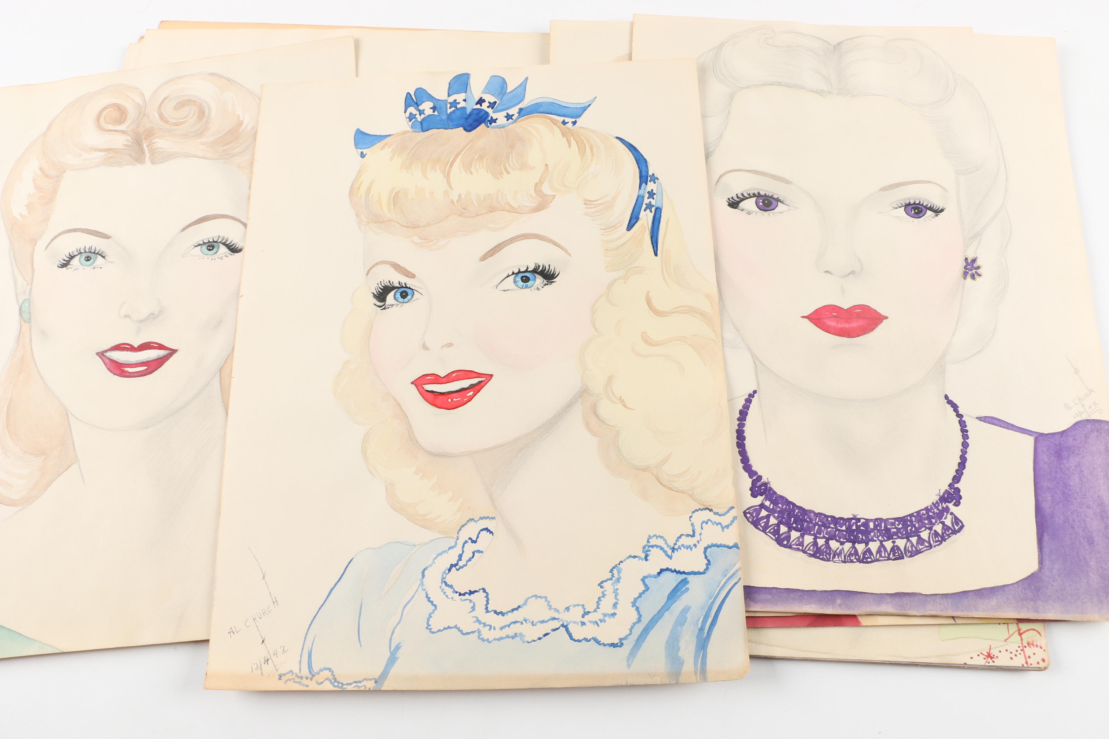 Anne Louise Church Watercolor Paintings and Drawings