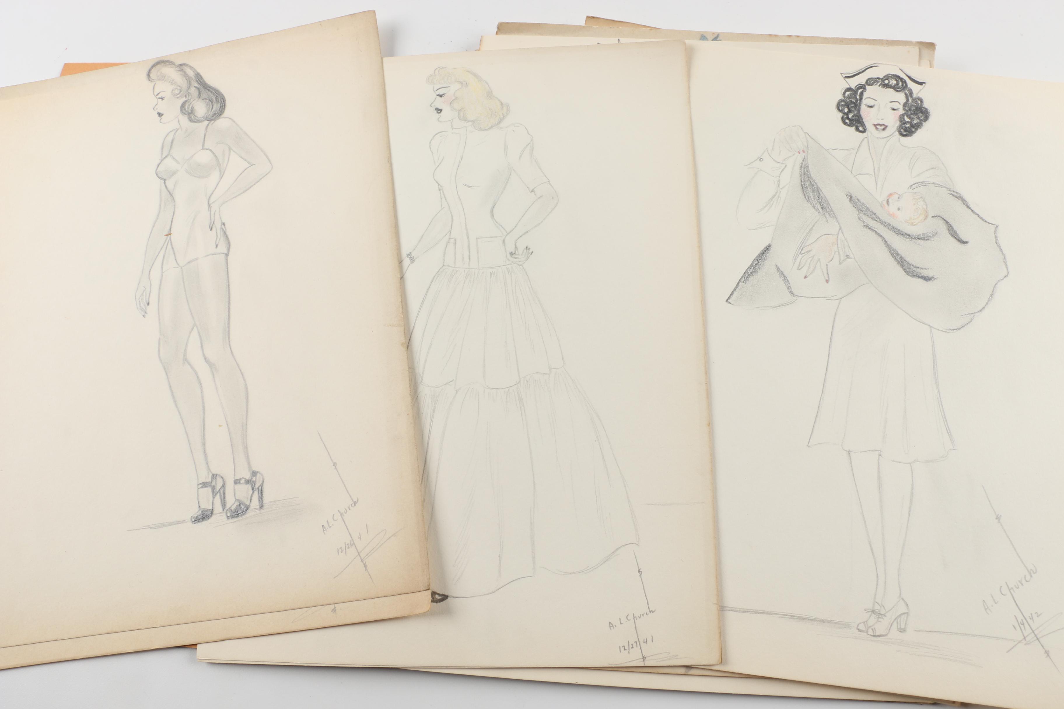 Anne Louise Church Watercolor Paintings and Drawings