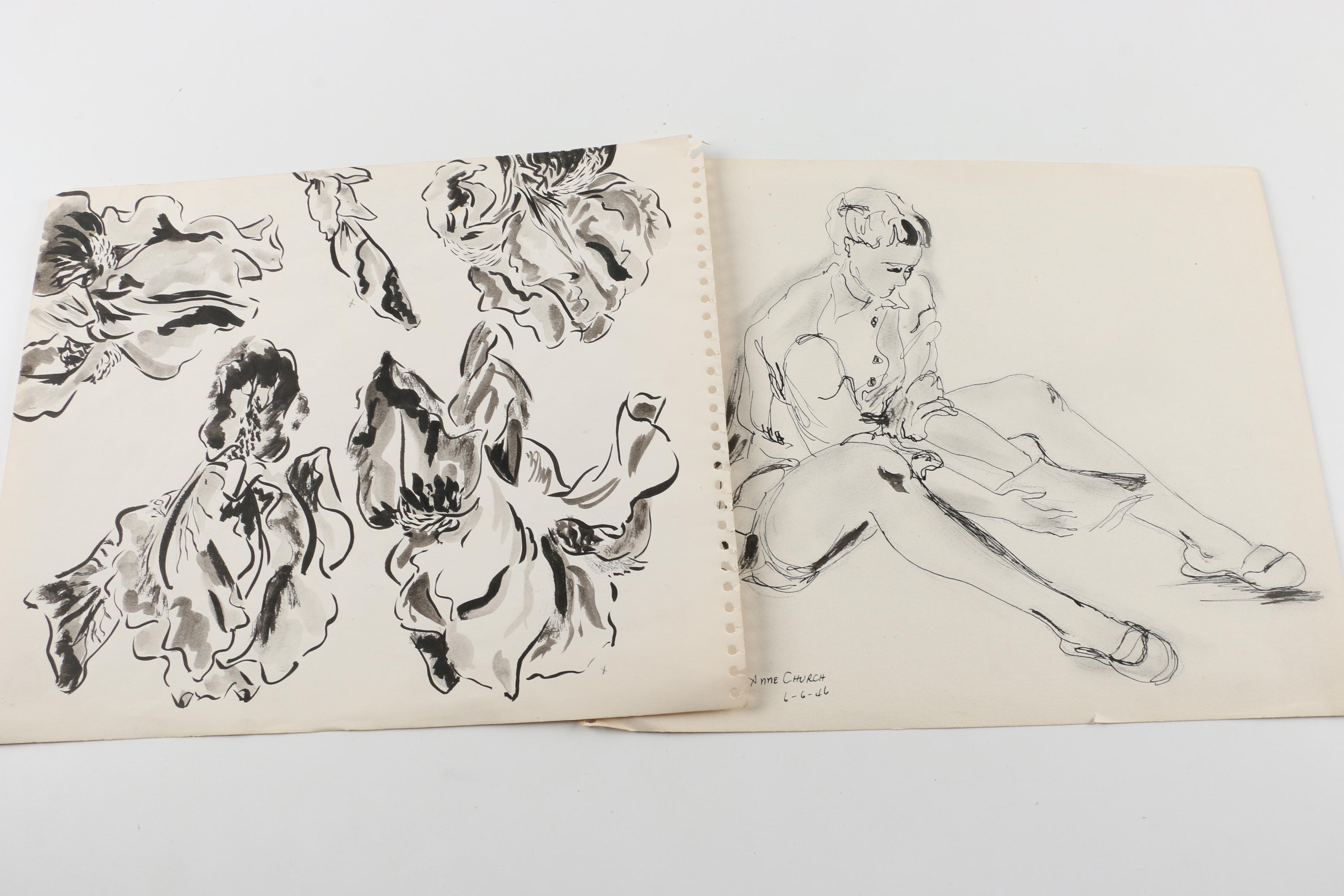 Anne Louise Church Watercolor Paintings and Drawings