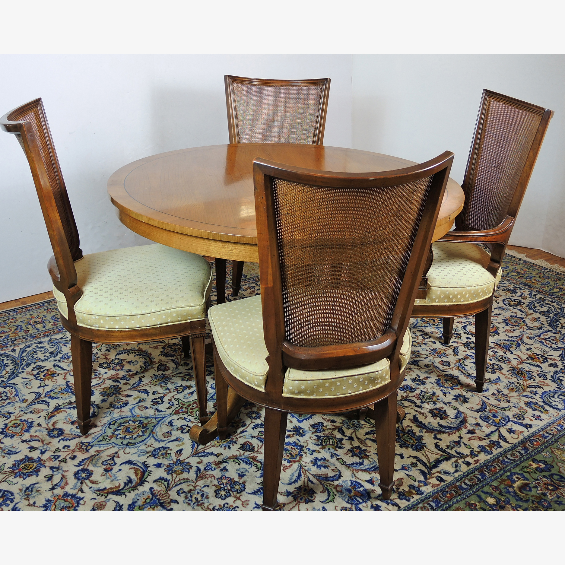 W.A. Bratburd Company Table With Four John Widdecomb Chairs