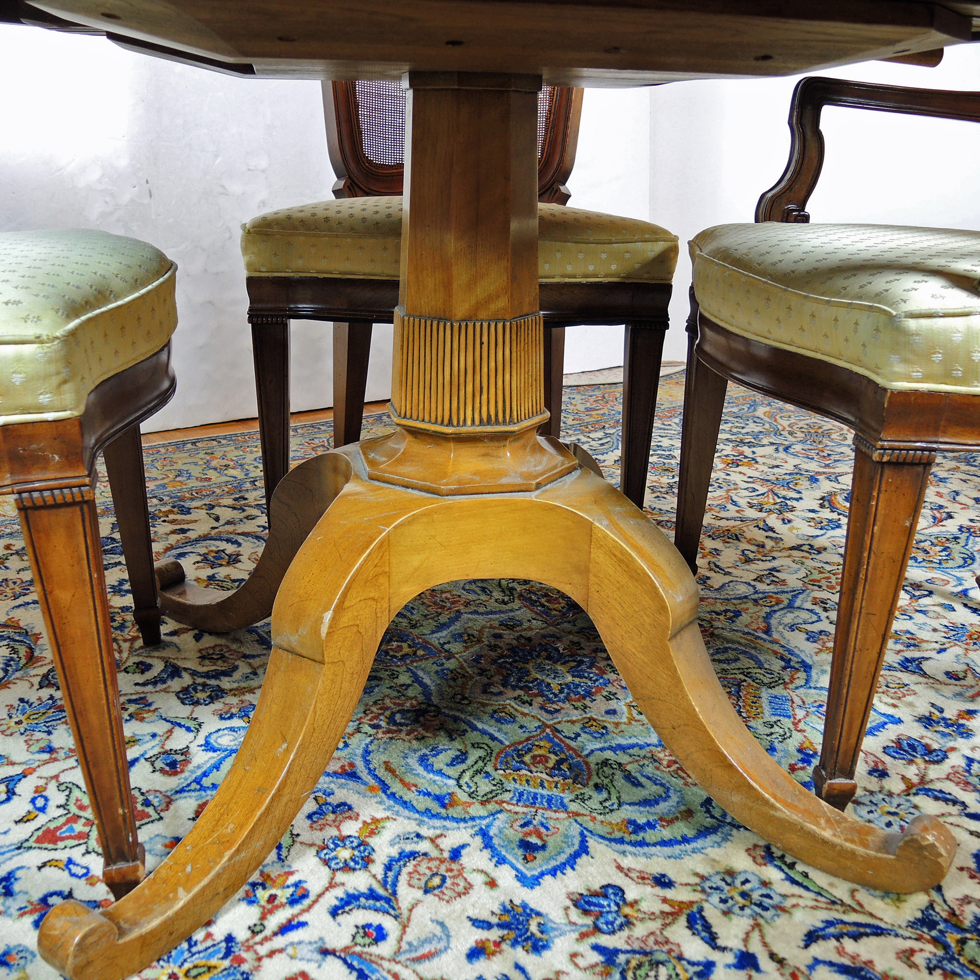 W.A. Bratburd Company Table With Four John Widdecomb Chairs