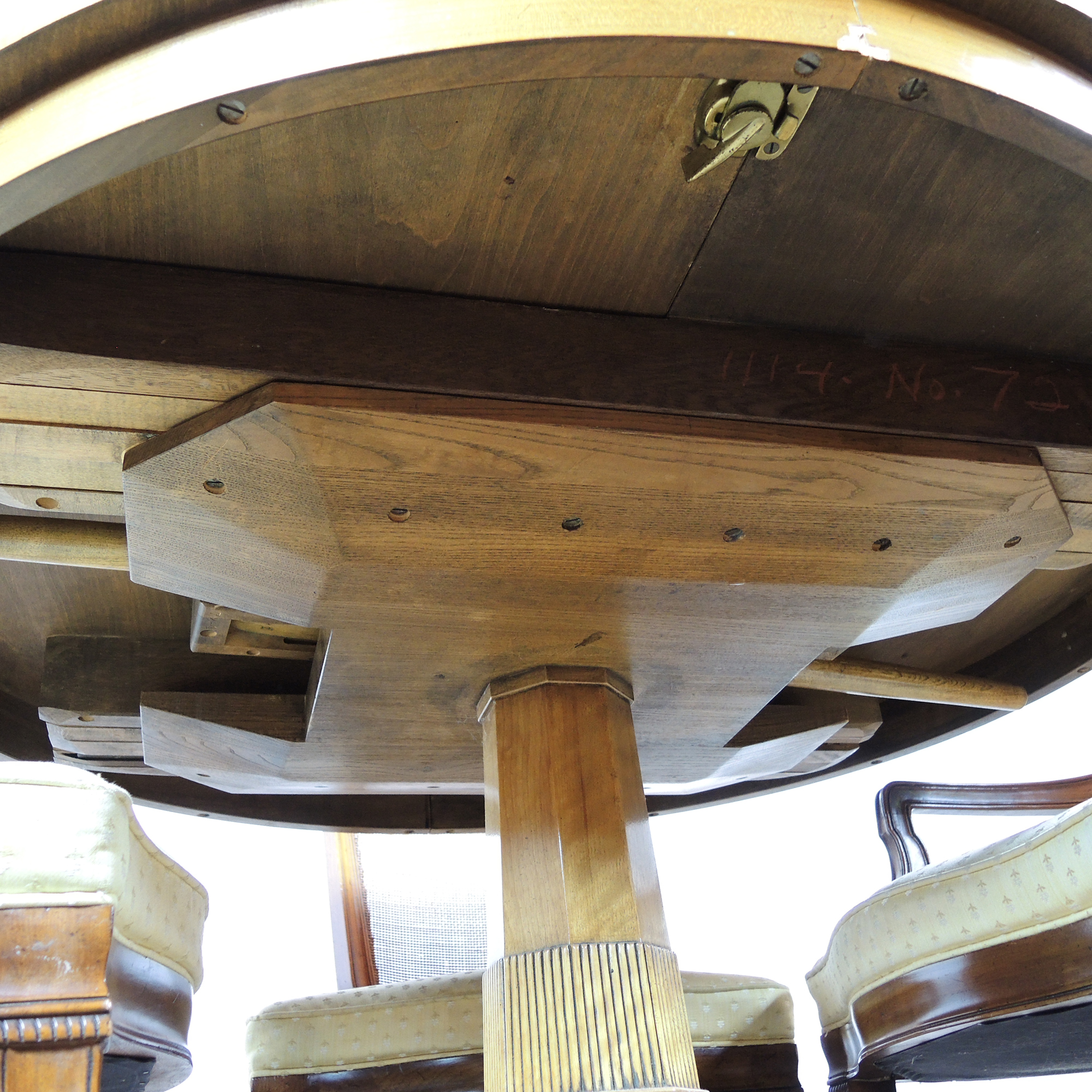 W.A. Bratburd Company Table With Four John Widdecomb Chairs