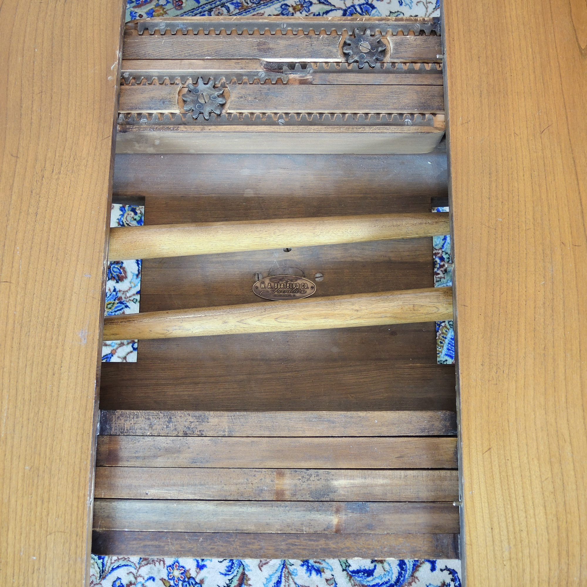 W.A. Bratburd Company Table With Four John Widdecomb Chairs