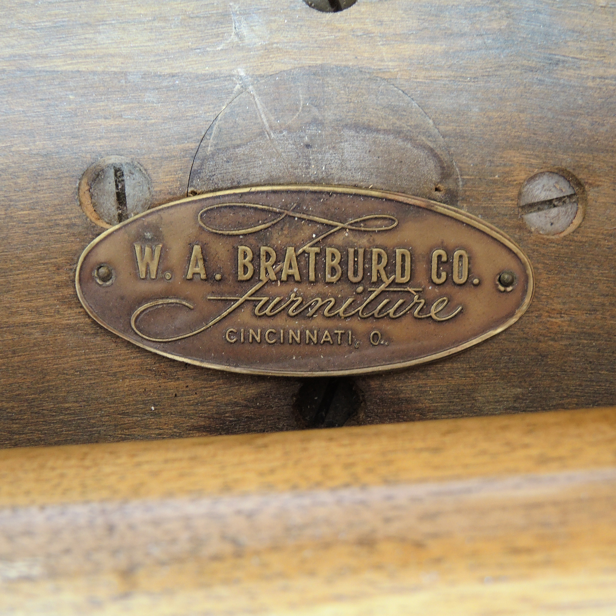 W.A. Bratburd Company Table With Four John Widdecomb Chairs