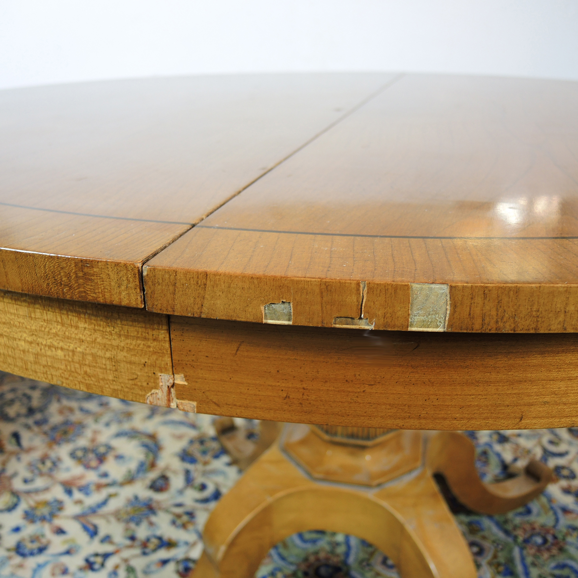 W.A. Bratburd Company Table With Four John Widdecomb Chairs