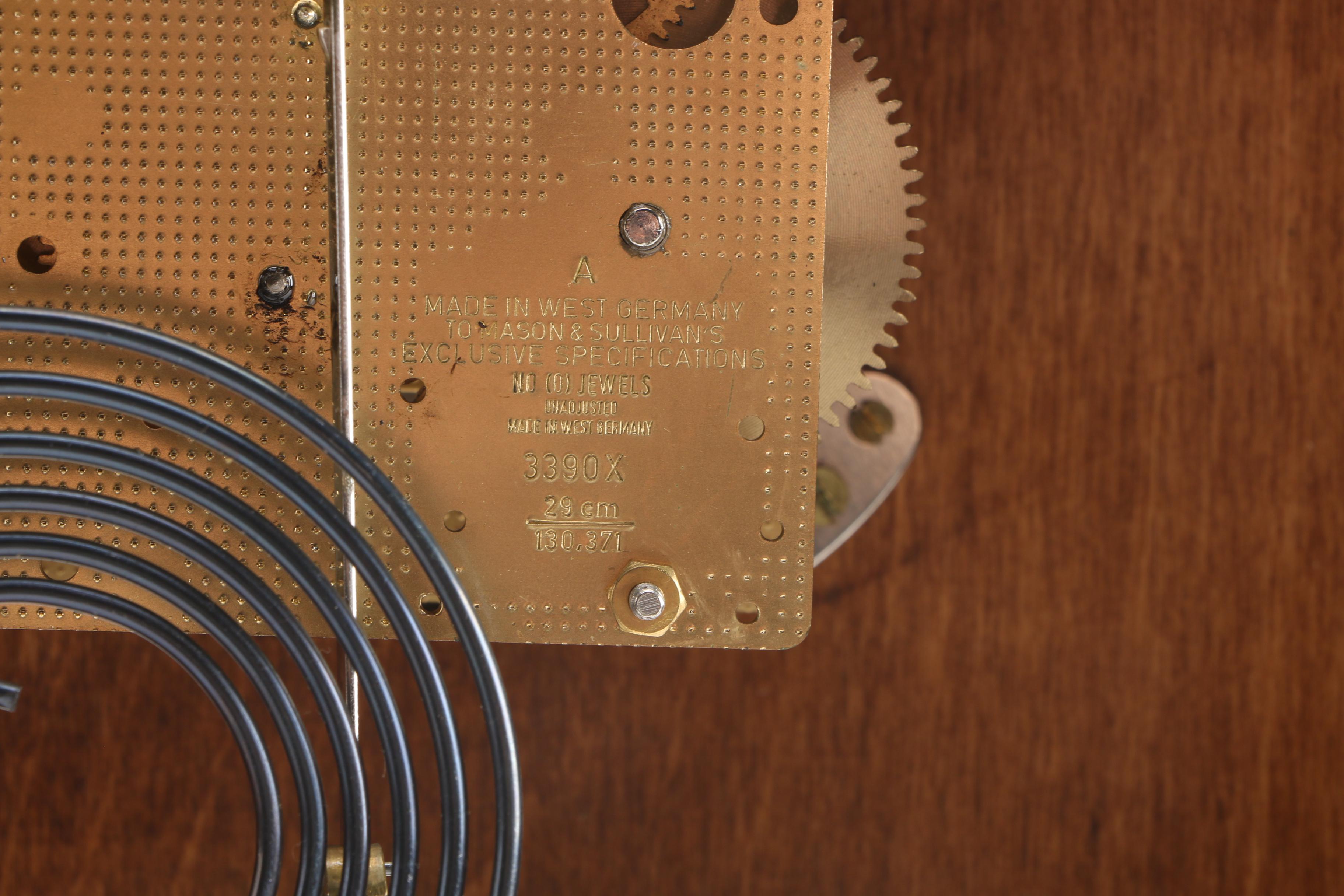 Wooden Cased Clock With Mason and Sullivan Movement