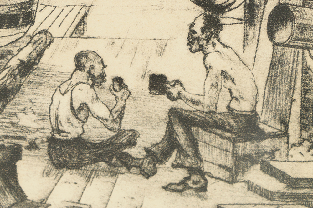 Lionel Barrymore Etching on Paper "The Old Boat Works"