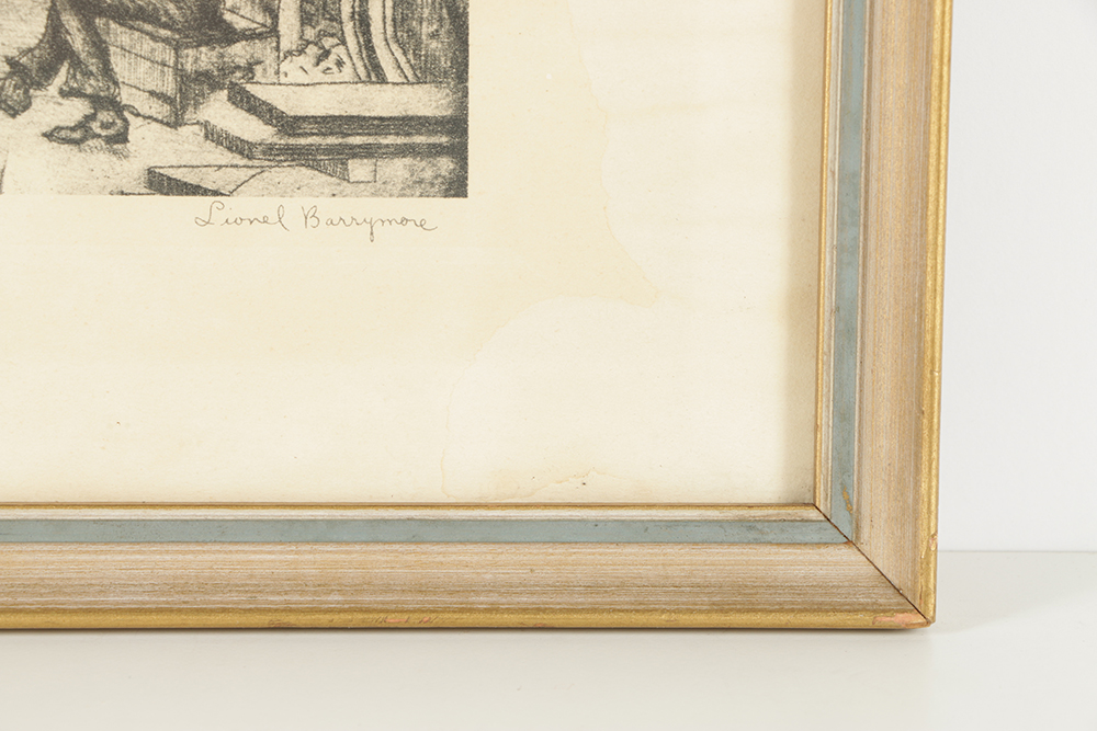 Lionel Barrymore Etching on Paper "The Old Boat Works"