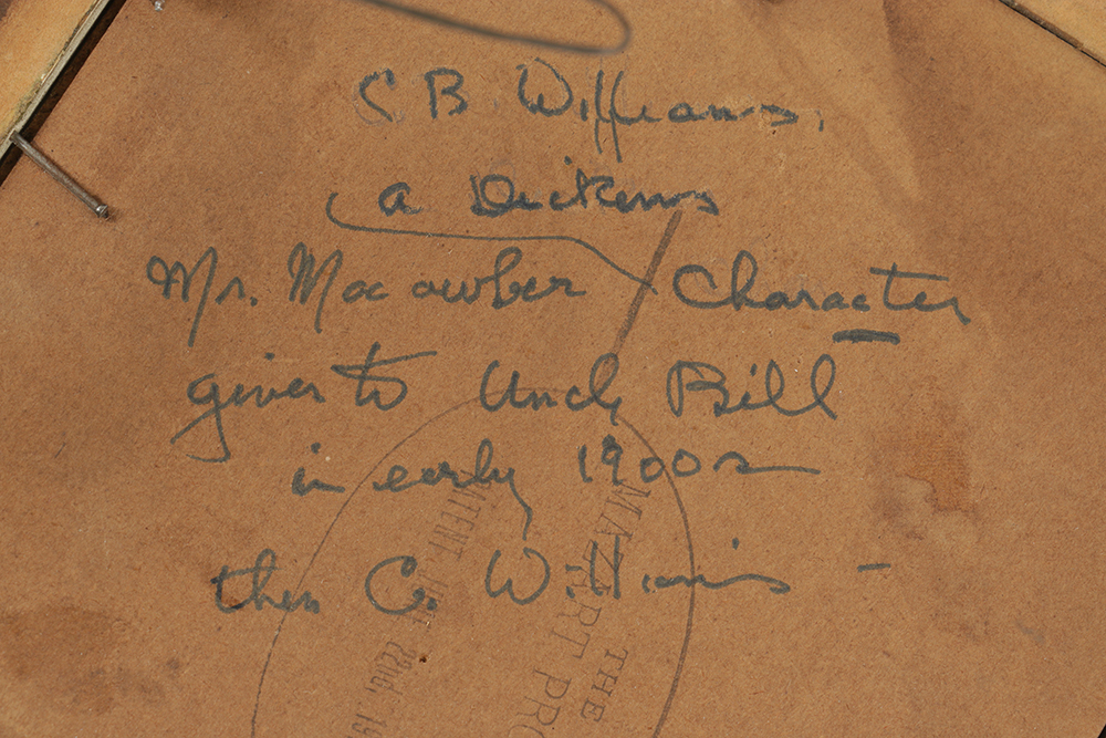 C.B. Williams Oil Painting on Board "Mr. Micawber"