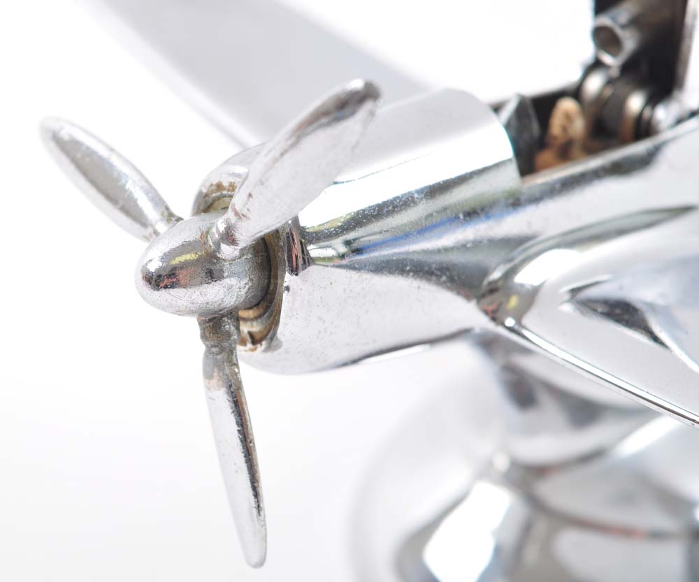 Vintage Mid-Century Chrome Airplane Cigarette Lighter