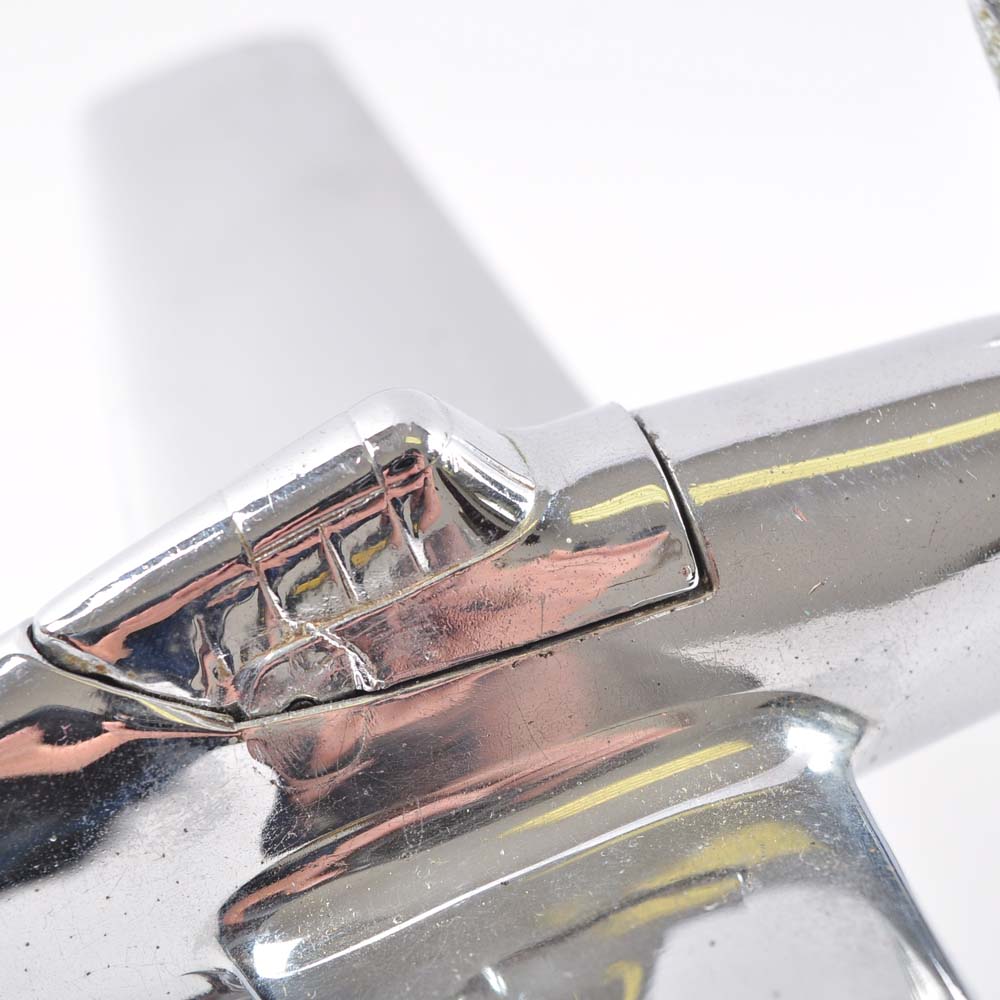 Vintage Mid-Century Chrome Airplane Cigarette Lighter