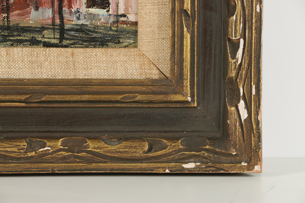 Guido Ferro Oil Painting on Canvas Venetian Canal Scene