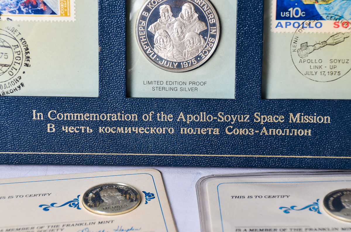 Collection of Commemorative Coins featuring Apollo-Soyuz Space Mission