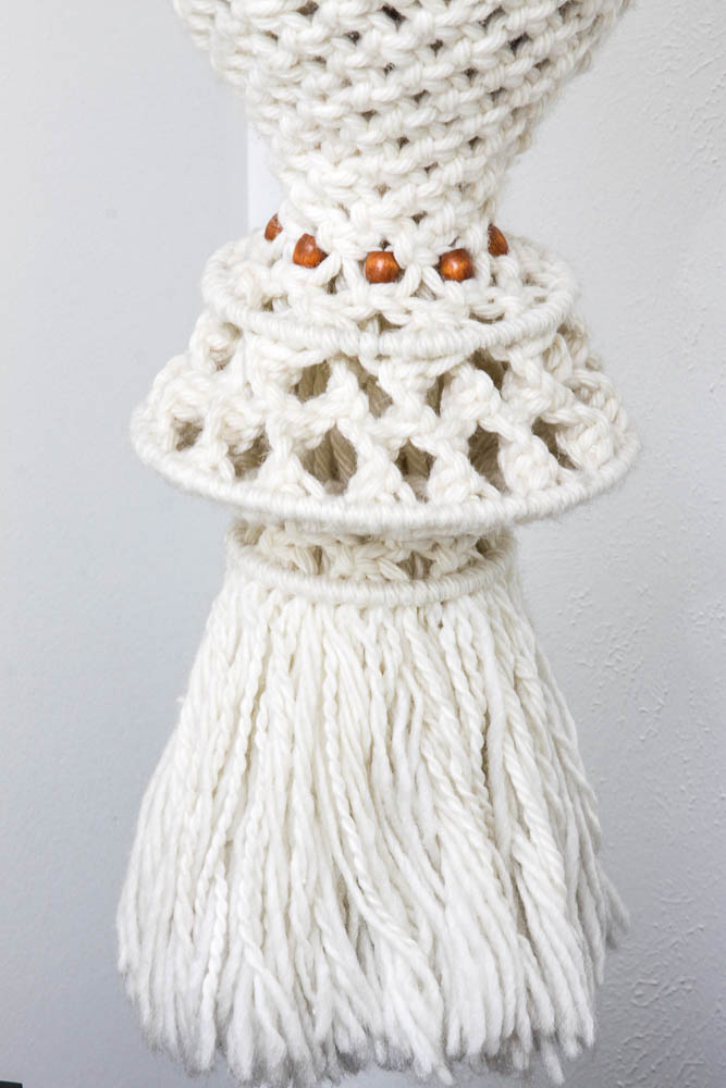 Beaded Macrame Plant Hanger with Pot