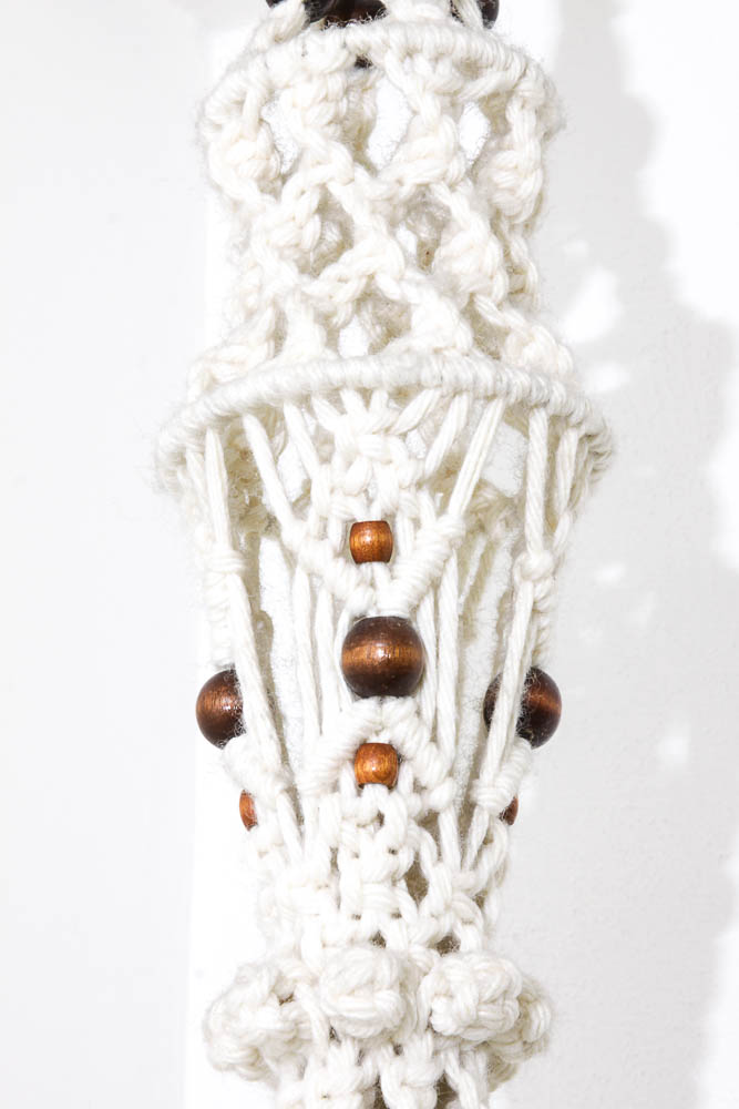 Beaded Macrame Plant Hanger with Pot