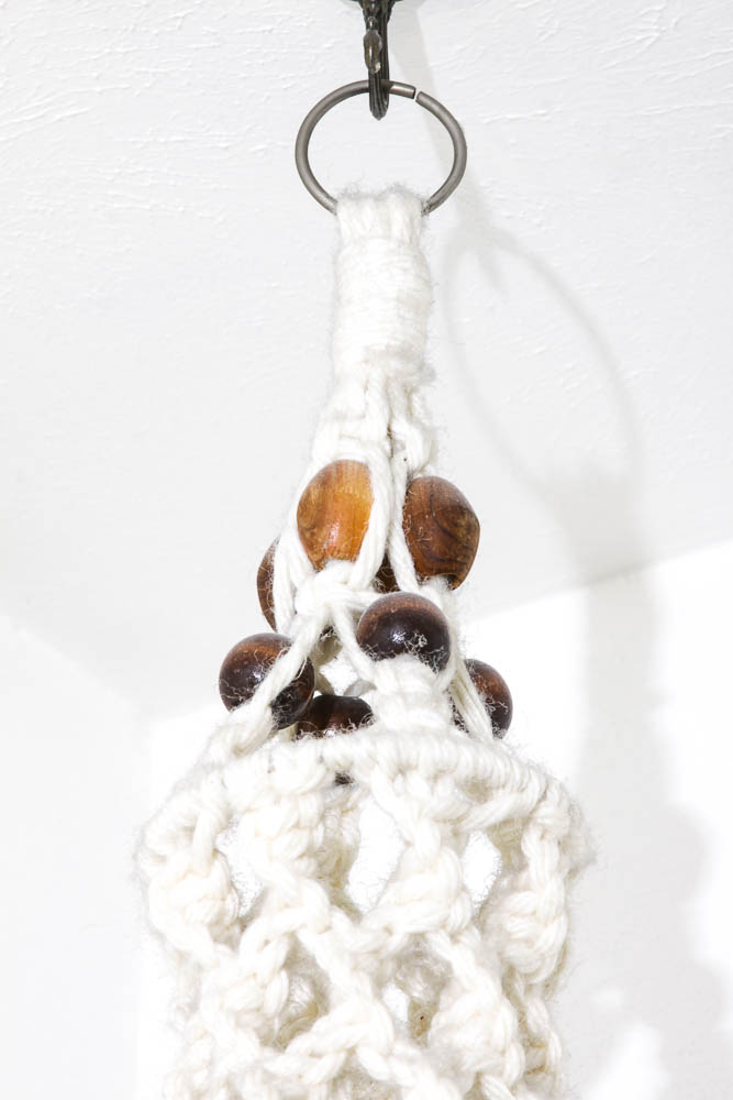 Beaded Macrame Plant Hanger with Pot